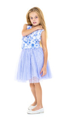 The little girl is full-length.