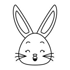 Fototapeta na wymiar cute rabbit face cartoon