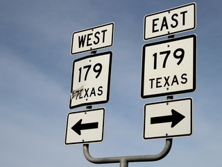 Traffic sign east west sout north