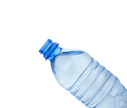 Open A Bottle Of Water On Blue Background