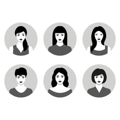 set of female icons