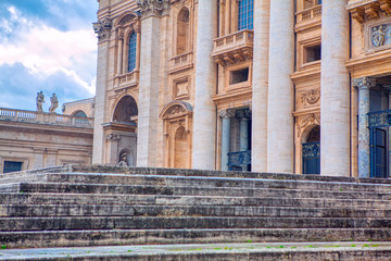 stairs of San Pietro basilica in Vatican 