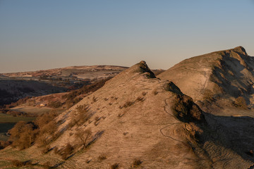Sunrise on Parkhouse Hill and Chrome Hill in the Peak District National Park