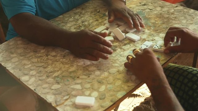Domino game in Caribbean