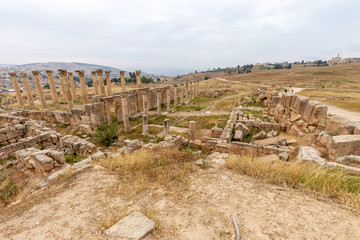 Ruins of Church of Saint Theodore in the Roman city of Jerash, Jordan