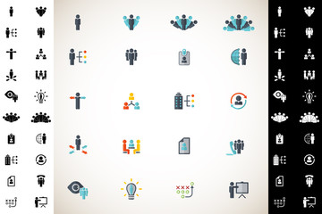 Human resources. Human resources icon set. Vector