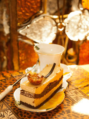 Vienna cake with almond and caramel