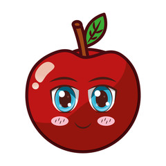 kawaii apple cartoon character