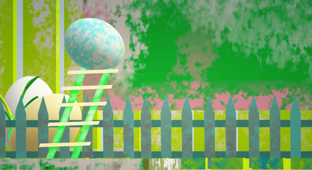 Easter background - 3D render