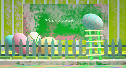 Easter background - 3D render