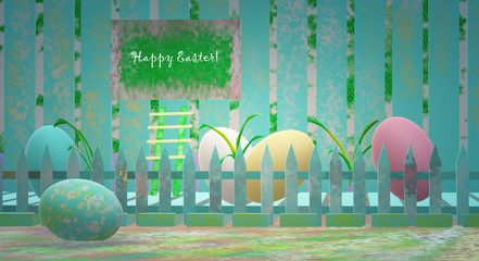 Easter background - 3D render