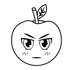 kawaii apple cartoon character
