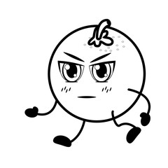 kawaii orange cartoon character