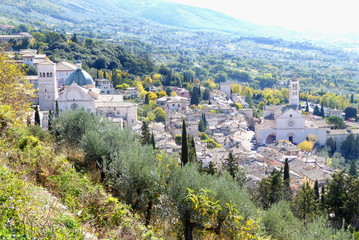 Panoramic view of Assisi, Italy