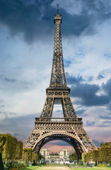 The world famous Eiffel Tower in Paris France is a popular sightseeing destination