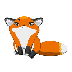 Emotion, sticker, emoji, smiley, character. Cute red fox. Stock Vector illustration. White background. Transparency. Print