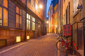 Empty street in Stockholm, Sweden