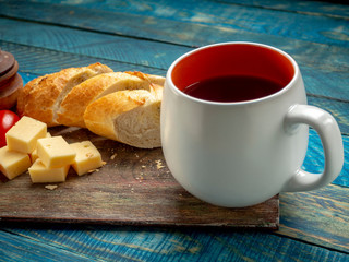 Baguette cheese tea Breakfast