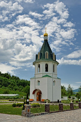 Buildings of Holy Trinity Cyril and Methodius convent in Drachyno village in Svaliava, Ukraine
