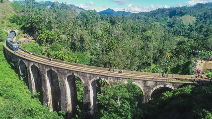 Fototapeta na wymiar Famous Demodara Nine Arch Bridge. Ella, Sri Lanka.