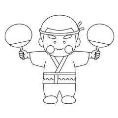 少年キャラクターうちわ