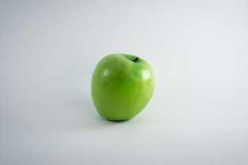 green apple on white background