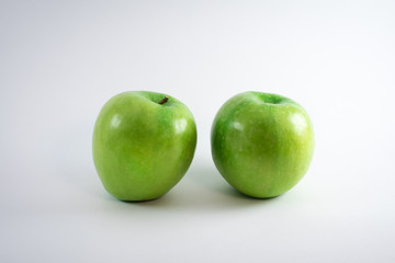 green apples isolated on white background