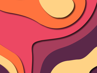 Colorful carving art.Paper cut abstract background with paper cut shapes. Template design layout for business presentations, flyers, posters, invitations