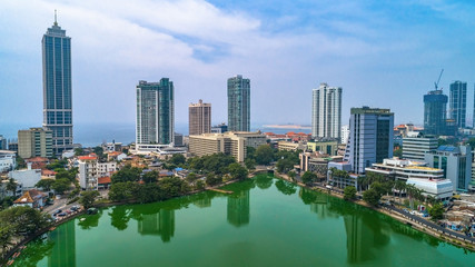 Aerial. Colombo - commercial capital and largest city of Sri Lanka.