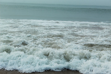 sea water wave with foam