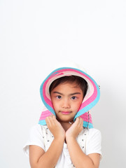 Asian Cute little girl with hat