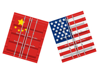 Obraz premium American and chinese containers. Vector illustration design