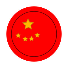 Isolated button wtih the flag of China. Vector illustration design