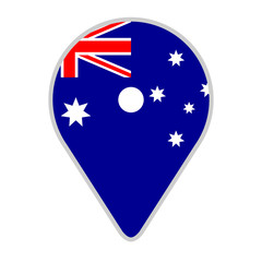 Map pin with the flag of Australia. Vector illustration design