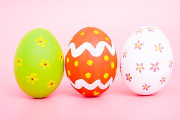 Beautiful Easter group egg multi color on pink