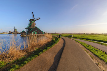 Rotterdam Netherlands, Dutch Windmill at Kinderdijk Village