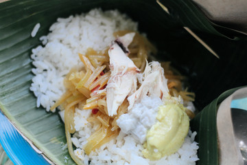 liwet rice with chicken and vegetables
