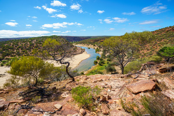 Fototapeta na wymiar hiking natures window loop trail, kalbarri national park, western australia 47