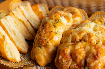 close up of cheese breads