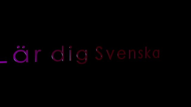 &ldquo;Learn Swedish&rdquo; Animated Title with Alpha Channel 