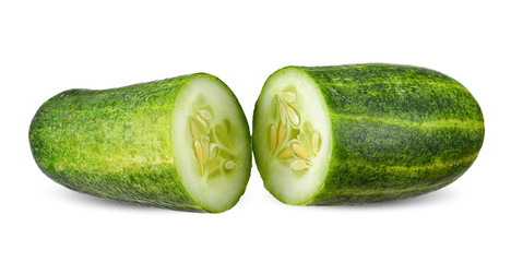 cucumber isolated on white clipping path