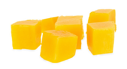 Slice mango isolated on white clipping path