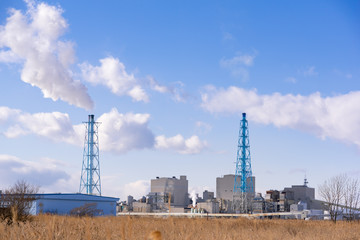 Fototapeta na wymiar 北海道の火力発電所 / 苫小牧市