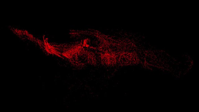 &ldquo;China&rdquo; Animated Typography. Word assembly with blowing red dust particles. Countries of the world.