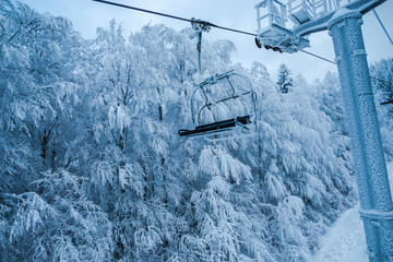 winter landscape in Predeal, Romania