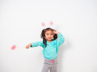 Easter holiday fo happy little girl