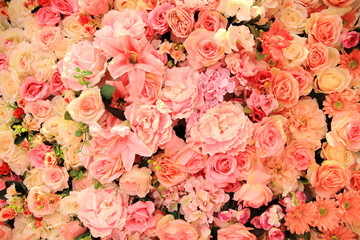 Colorful roses background, valentines's and wedding concept.