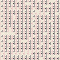Geometric pastel pink and grey fans. Seamless pattern on cream background.