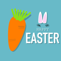 Happy Easter text and rabbit