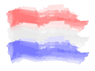 Watercolor flag of the Netherlands. Vector illustration design